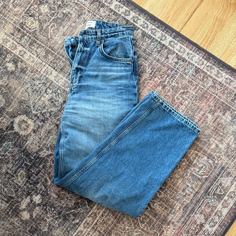 Reformation Women's Noa High Rise Barrel Jeans in Blue - Picture 5 of 8